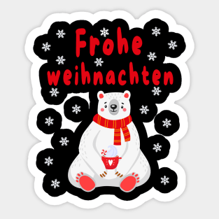 Polar Bear Pajama Cute Christmas Gift Frohe Weihnachten Sticker